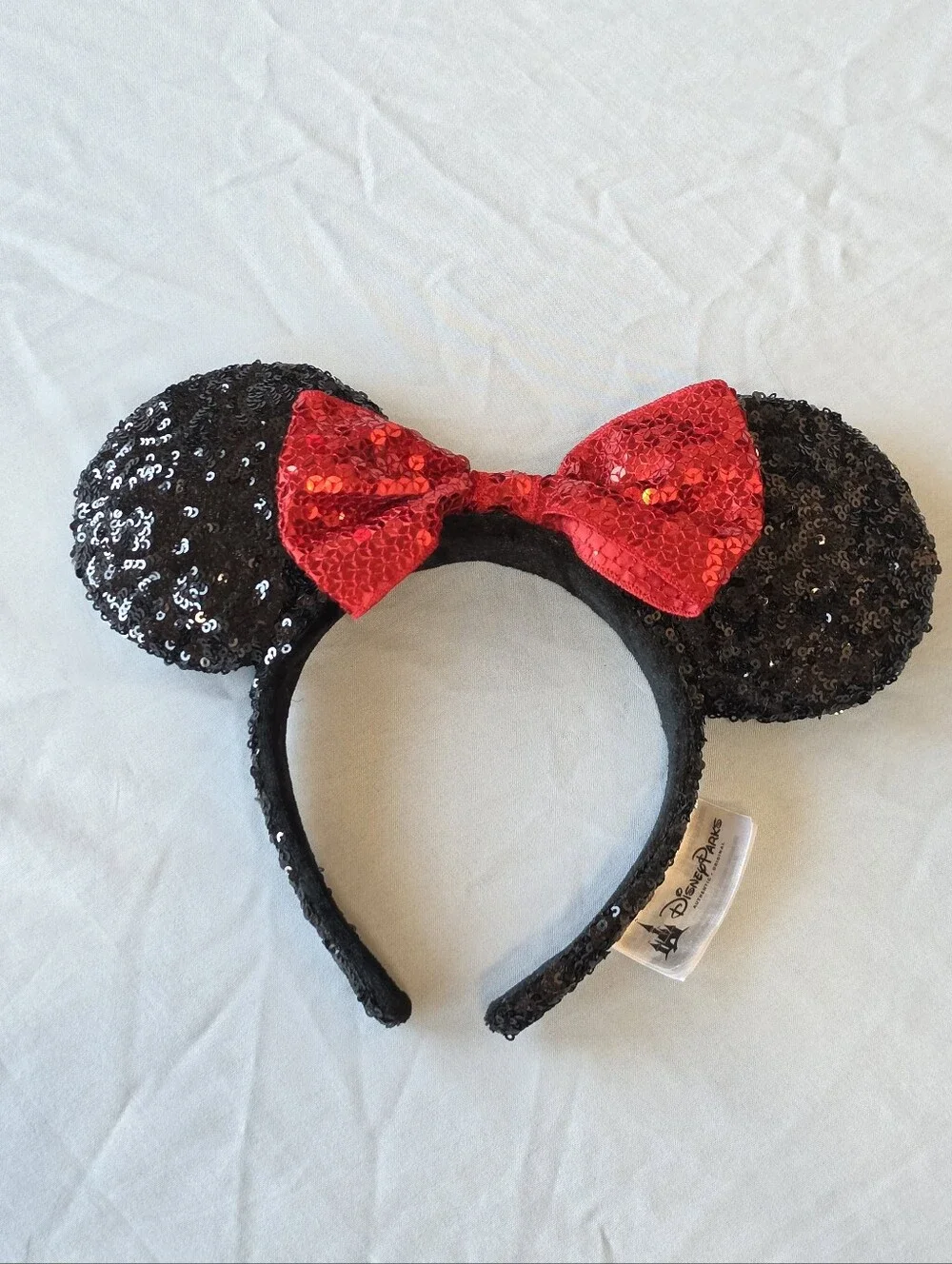 Authentic Disney Parks Minnie Mouse Black Sequin Ears
